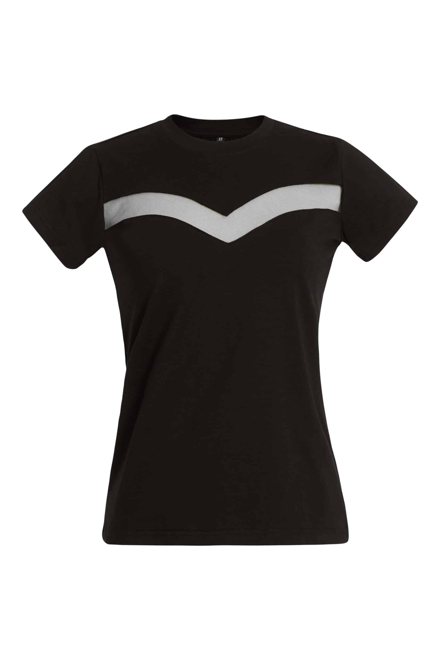 Sweetheart T-Shirt With Tulle Cutout.