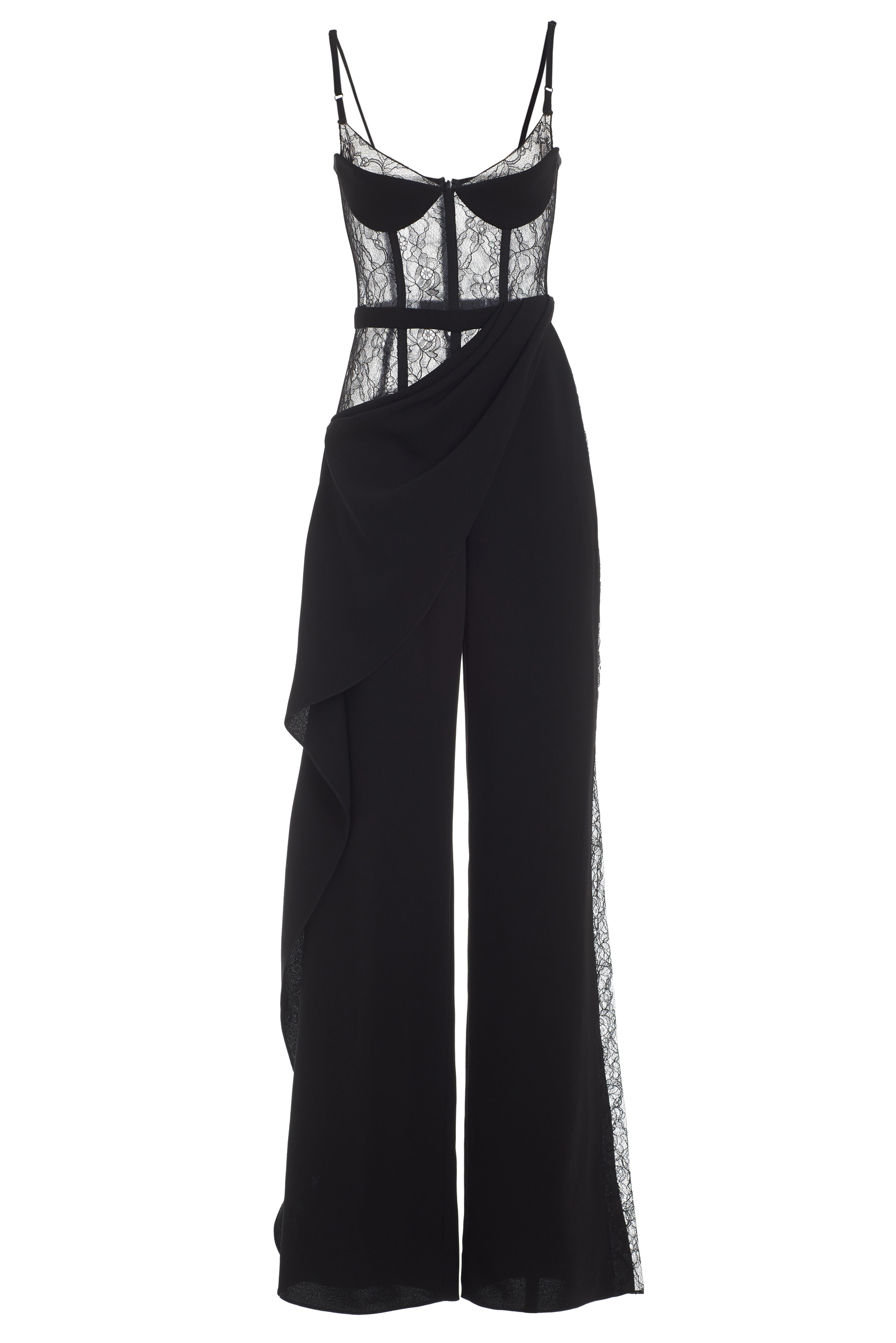 Black Silk and Lace Jumpsuit